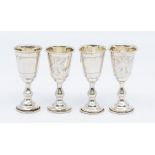 A set of four early 20th Century Kiddish cups, by Moses Salkind &Co., Birmingham, 1911, 2.91 ozt (4)