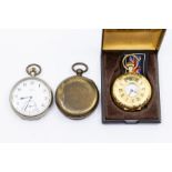 Limit stainless steel pocket watch plated pocket watch case and plated Excalibur gold pocket watch