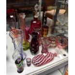 *** LOT WITHDRAWN. TO BE REOFFERED IN FINE ART FEB 24TH*** A good group of red and purple glassware,