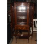 An Edwardian Neo-Classical style mahogany and satinwood display cabinet, inlaid with Classical