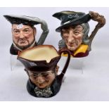 Three large Royal Doulton character jugs, Henry VIII, Pied Piper and another