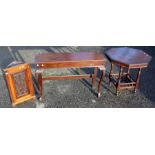 A collection of furniture comprising an octagonal occasional table measuring 72cm high and 72cm in