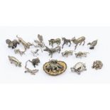 A large collection 800 standard and white metal miniature animals to include: Cat and Kittens in