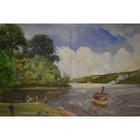 Anthony Podesta (British, 20th/21st Century) Rudyard Lake, oil on canvas, signed and titled lower