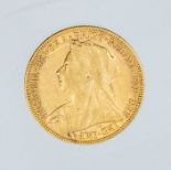 An 1894 Victoria "Veiled bust" gold sovereign, London mint.