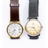 A gents vintage Tissot Visodate wristwatch, round champagne dial with applied gold tone baton and