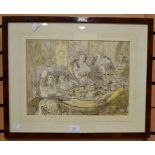 After Thomas Rowlandson (1757-1827) The Gambling Table watercolour  signed T Rowlandson lower right