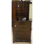 An early 20th Century mahogany chest of drawers, of bow fronted form, fitted with four drawers,