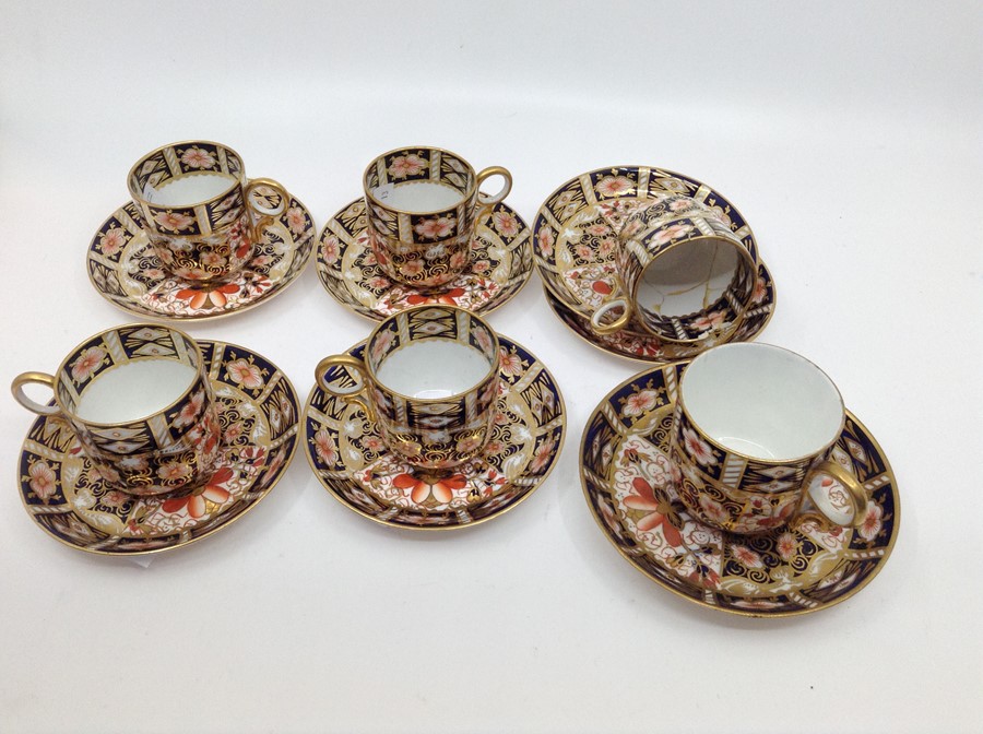 *** LOT WITHDRAWN *** A set of five Royal Crown Derby Imari 2451 pattern coffee cups and 6