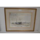 Two 20th Century watercolours of moored boats by Eaton, signed bottom left