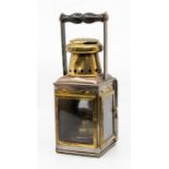 A D & R Oldfield steel and brass mounted coach lamp, patent no: 4 / 2 / 0 Reg no: 561774, with oil