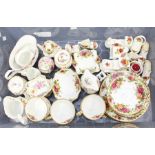 Royal Albert Old Country Roses tea set along with Royal Crown Derby Posie pattern china items,