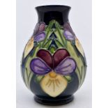 Moorcroft Pottery: A Moorcroft Special Edition 'Heartsease' vase. Height approx 133.5cm. Impressed
