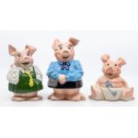 Three Wade Natwest pigs, piggy banks