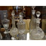 *** LOT WITHDRAWN. TO BE REOFFERED IN FINE ART FEB 24TH*** A collection of cut glass decanters,