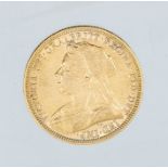 An 1894 Victoria "Veiled bust" gold sovereign, London mint.