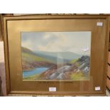 A pair of watercolours of Dartmoor scenes, mid 20th Century, indistinctly signed, 25 x 35 cm, framed