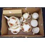 Royal Albert Old Country Roses tea set with boxed cake stand