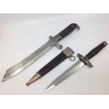Two daggers: Third Reich RAD Hewer with 245mm long blade, maker marked Boker, 380mm overall