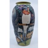 Moorcroft Pottery: A Moorcroft Limited Edition 'Swallows' vase designed by Rachel Bishop. Height