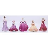 Five Coalport lady figurines, including I Love You Joanne, Poppy Ball, Debutantes, Beth and In Love