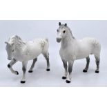 Two Beswick dapple grey ponies