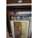 A collection of early 20th Century prints, along with two Chinese hand painted pictures, signed