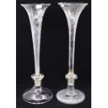*** LOT WITHDRAWN. TO BE REOFFERED IN FINE ART FEB 24TH*** Two 19th century etched glass trumpet