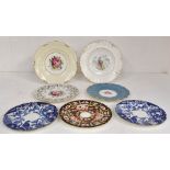 A collection of Royal Crown Derby plates, assorted patterns and sizes, hand painted and transfer