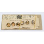 GUINNESS / Brewing Interest: A set of six vintage Essex crystal Guiness waistcoat buttons, including
