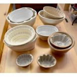 A collection of assorted 19th Century jelly moulds, including some by Wedgwood, some possibly