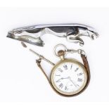 A collection of items to include a Jaguar car mascot a/f, along with an open faced pocket watch,