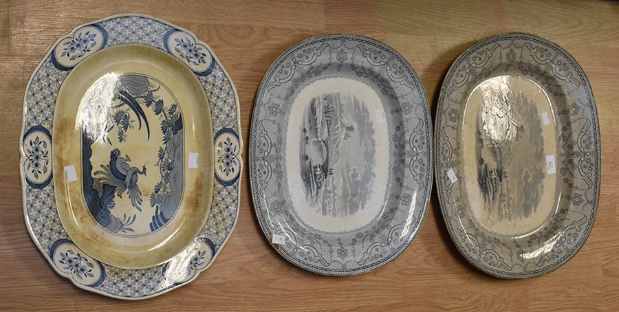 Collection of blue and white Copeland Spode meat trays and others *** Provenance: from the Estate of
