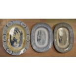 Collection of blue and white Copeland Spode meat trays and others *** Provenance: from the Estate of