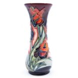 Moorcroft Pottery: A Moorcroft 'Red Tulips' pattern vase designed by Sally Tuffin. Height approx