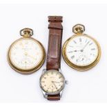 A Rotary gents military inscribed wristwatch, round dial, number markers and subsidiary dial, marked