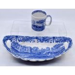 Copeland Spode celery bowl, along with a Spode mug *** Provenance: from the Estate of the late Sir