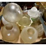 *** LOT WITHDRAWN. TO BE REOFFERED IN FINE ART FEB 24TH*** A collection of assorted glass oil lamp