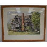 Anthony Bailey (British 20th century), Little Moreton Hall, Cheshire, signed watercolour, titled