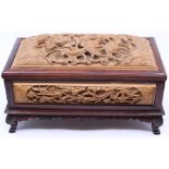 A Chinese sandalwood carved box