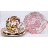 Four Royal Crown Derby Olde Avesbury plates, along with one plate Pink Avesbury pattern