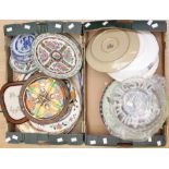 A collection of early to mid 20th Century meat plates, cabinet plates, including Satsuma, blue and