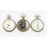 Three pocket watches, Smiths, Amida, black face and Ingersol Triumph of London