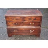 A 19th Century mahogany chest of drawers, fitted with two short over two long graduated drawers,
