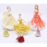 Three Royal Doulton lady figurines to including lady miniature figures, Sharon, Ninette,