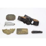 A collection of vintage belt buckles to include: Wrangler, Southern Comfort; Harley Davidson, Boys