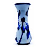 Moorcroft Pottery: A Moorcroft 'Coneflower' pattern vase designed by Anji Davenport in blue on
