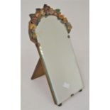 Three early 20th Century Barbola-style mirrors, with flower detail, 60 x 30cm, 30cm diameter and