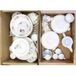 A collection of tea sets including Wedgwood and Minton, including bowls, cake stands etc