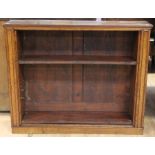 A late 19th Century oak open bookcase, fitted with three adjustable shelves, 94cm high, 116cm